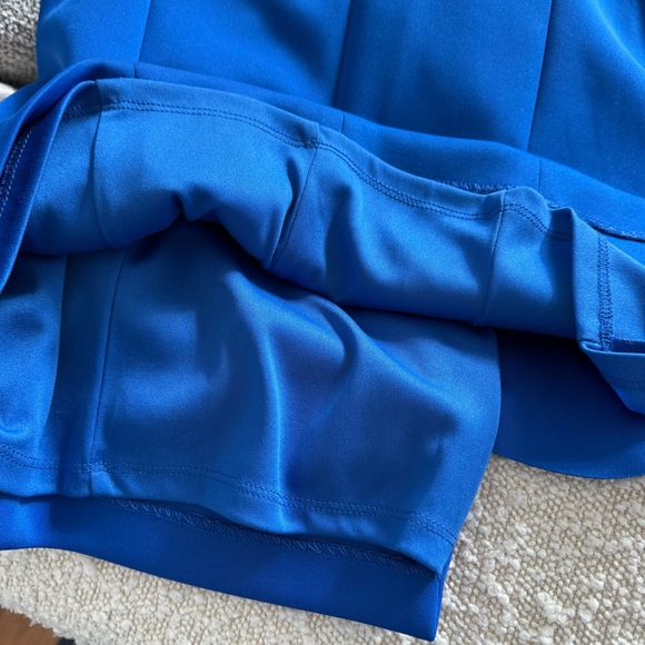 Eliza J Royal Blue Neoprene Ruffled Mid Length Cocktail Dress - Picture 6 of 9